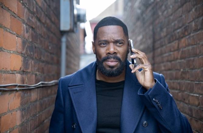 Colman Domingo in an alley way talking on a cellphone. Netflix series The Madness