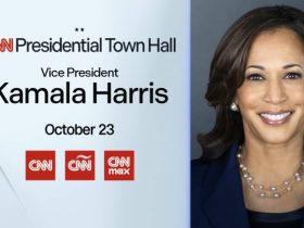 CNN Presidential Town Hall Kamala Harris Key Art