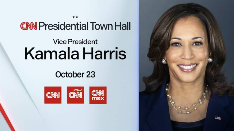 CNN Presidential Town Hall Kamala Harris Key Art