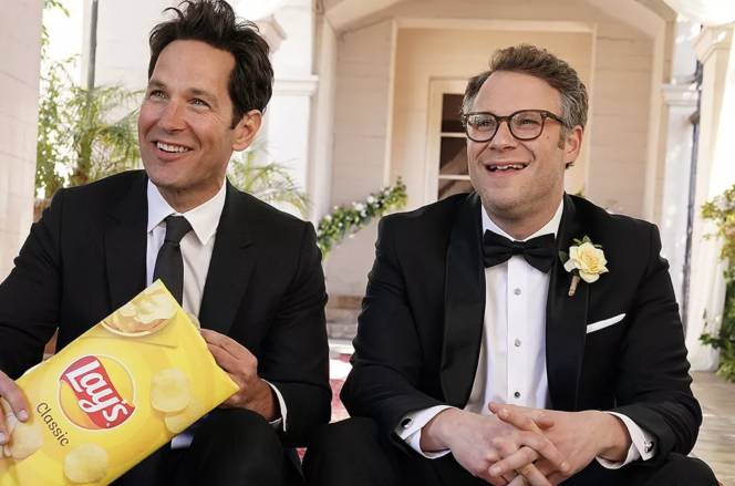 Paul Rudd and Seth Rogen in 2022 Lay's Super Bowl ad